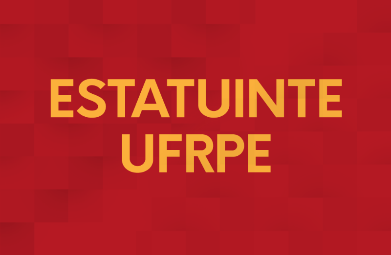 cartaz com a frase "processo estatuinte" em amarelo, fundo vermelho