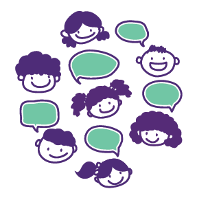 Ilustração de crianças, imagem oficial do evento