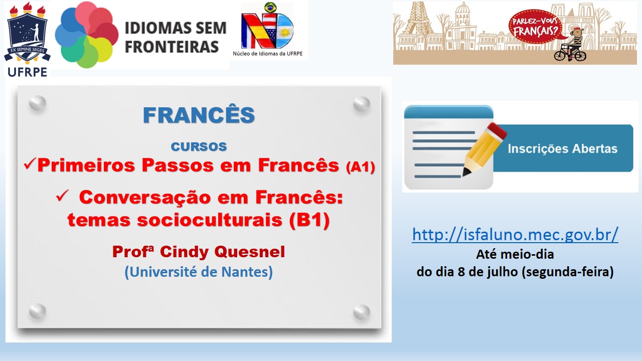 cartaz com datas e horários das turmas