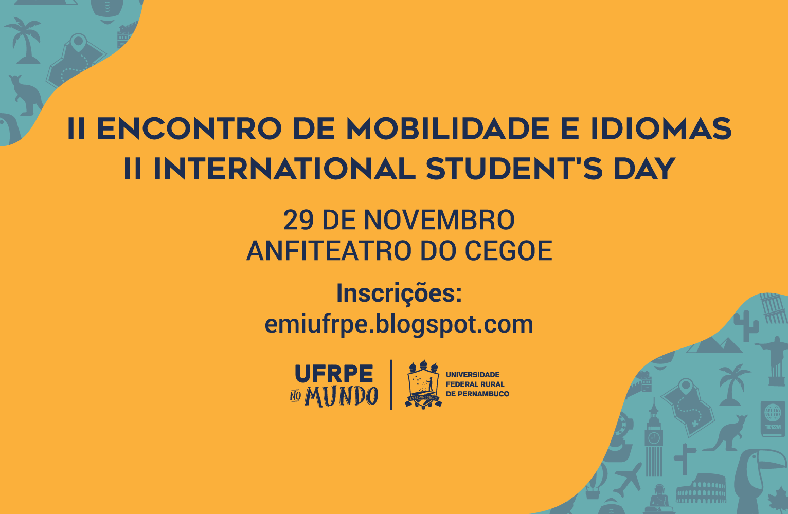 Cartaz do evento com informações de data, local e tema. 