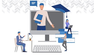 ilustracao atividades docentes de ensino remoto