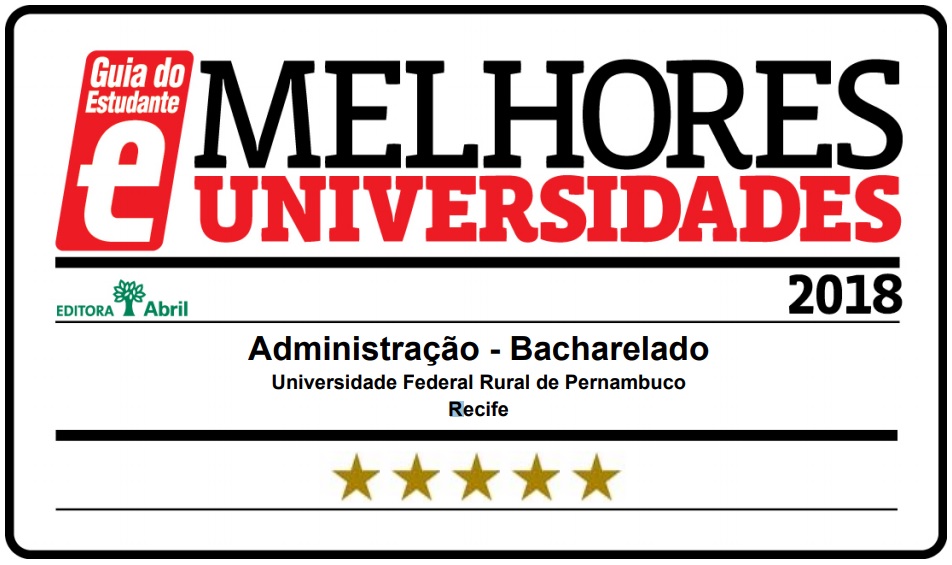 selo de cinco estrelas do curso de Administração