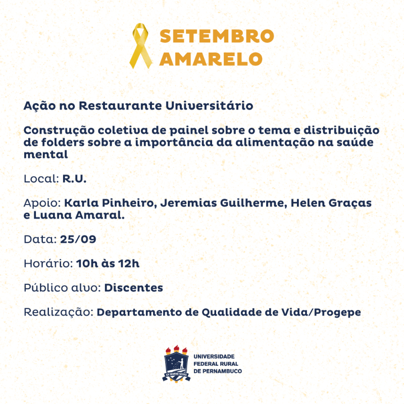 cartaz da ação com informações do tema, local e data