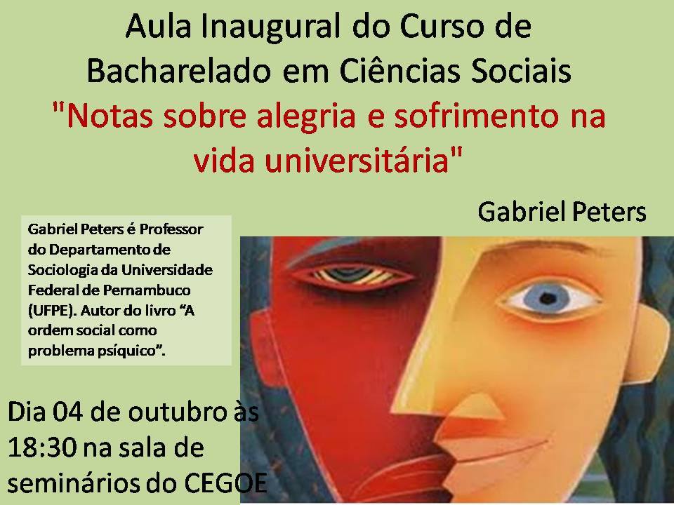 cartaz da aula inaugural de Ciências Sociais