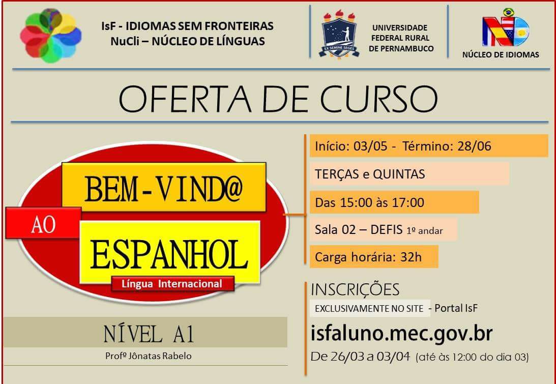 cartaz curso espanhol