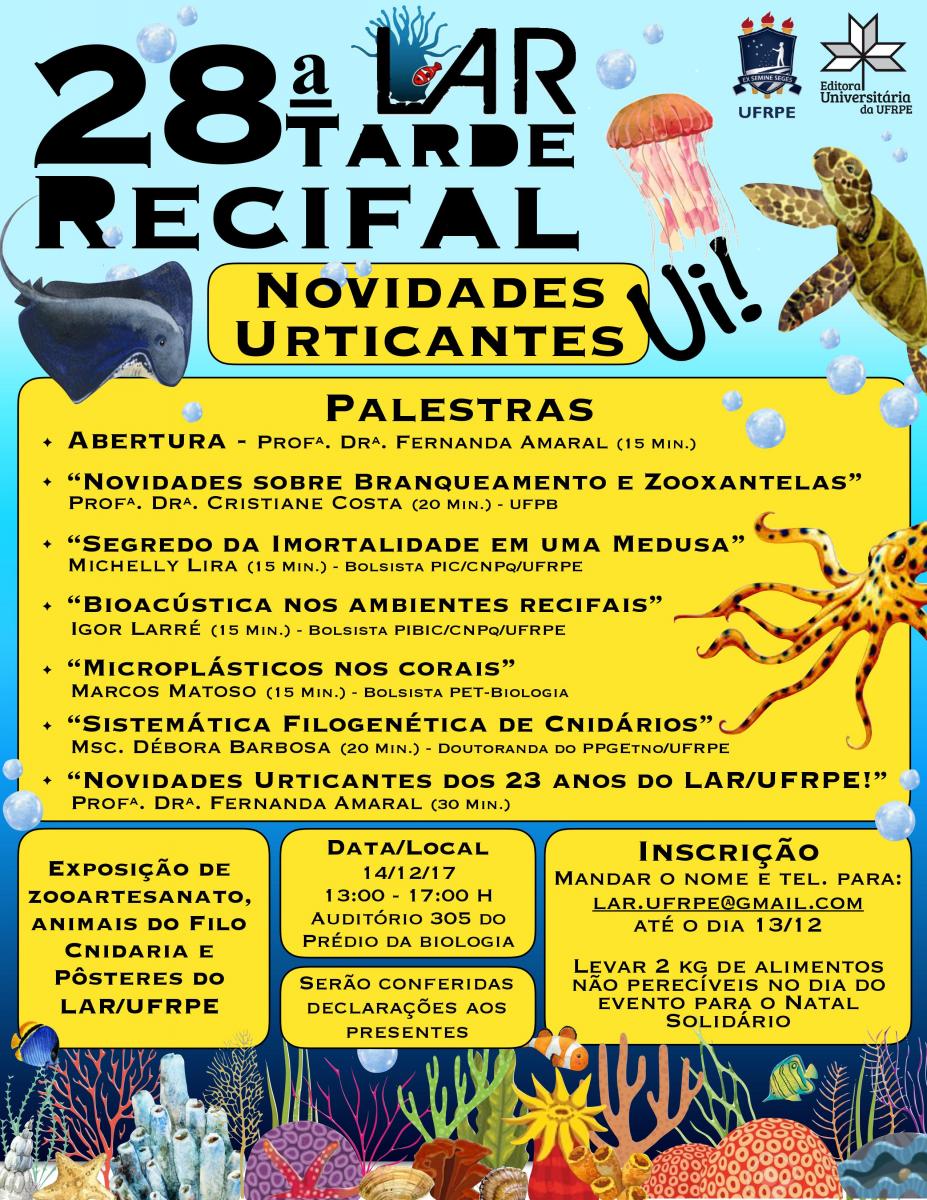 Cartaz com informações da 28ª Tarde Recifal