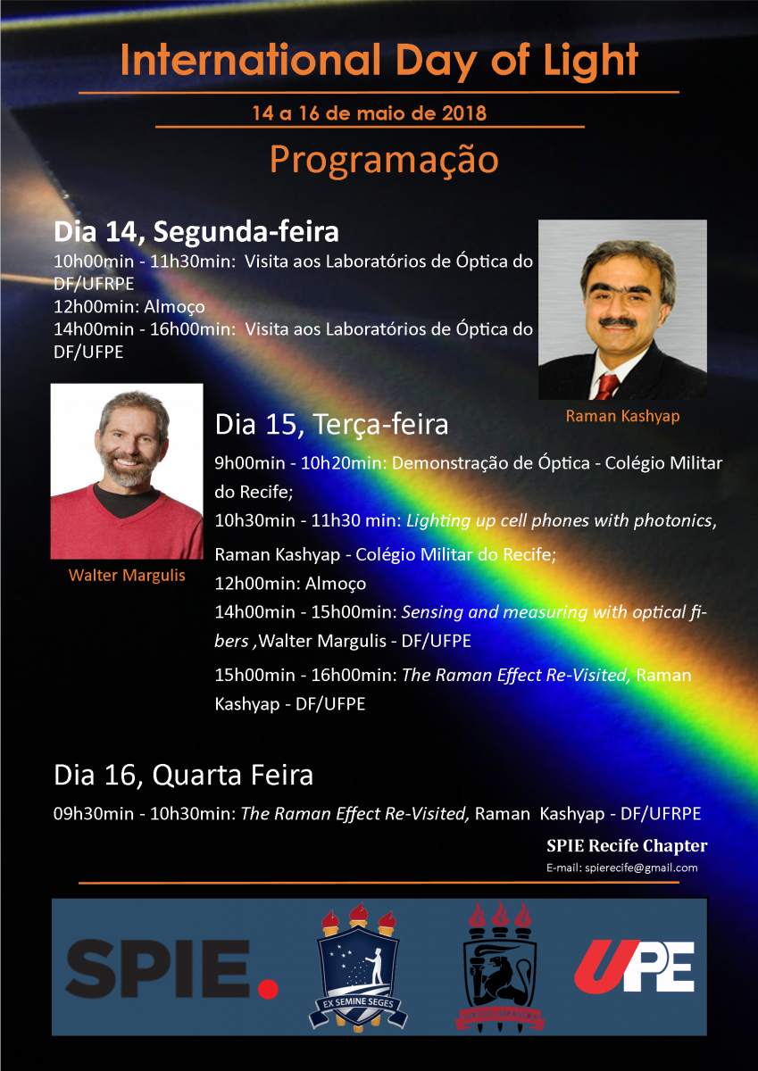cartaz do dia internacional da luz com programação da ufrpe