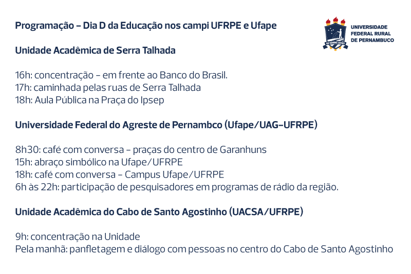 programação dia D interior