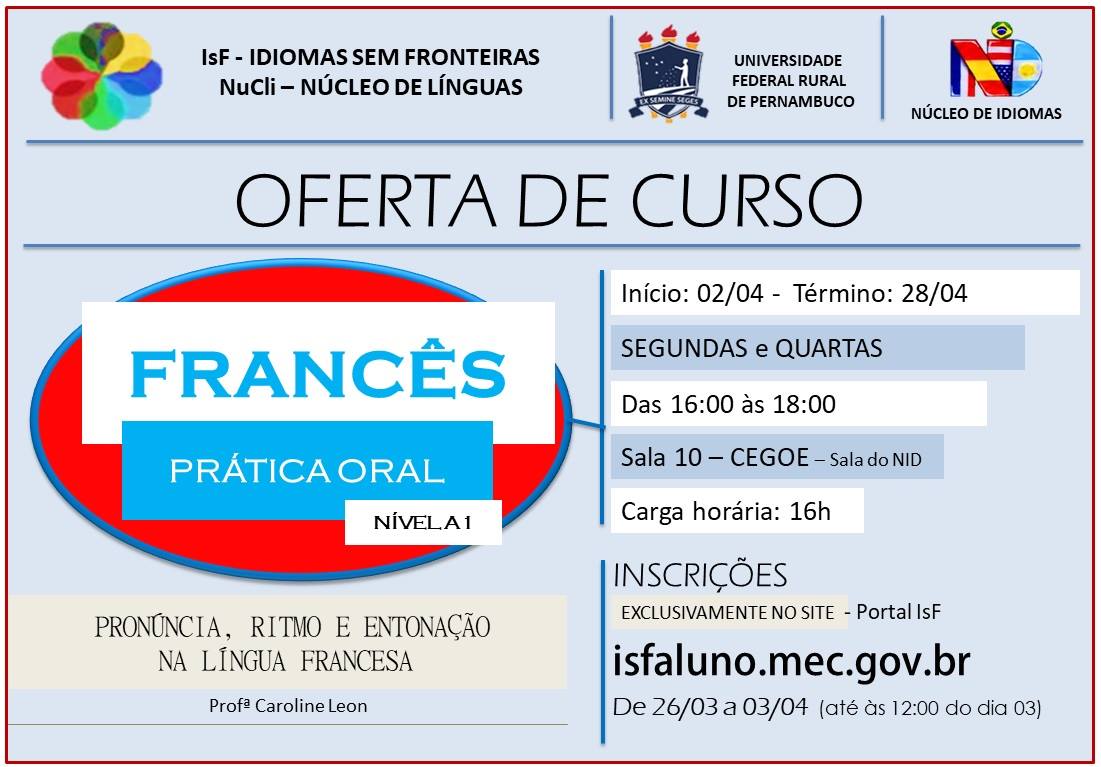 cartaz francês: prática oral