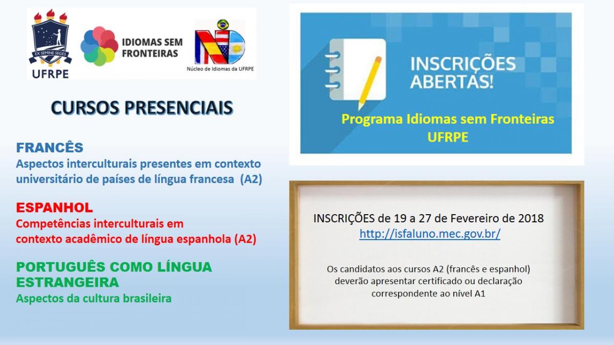 cartaz informativo sobre os cursos oferecidos