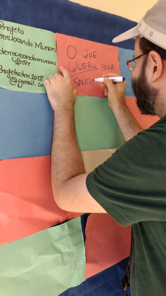 coordenador escrevendo no painel