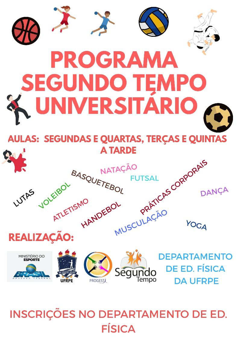 CARTAZ com informações das inscrições do Programa Segundo Tempo