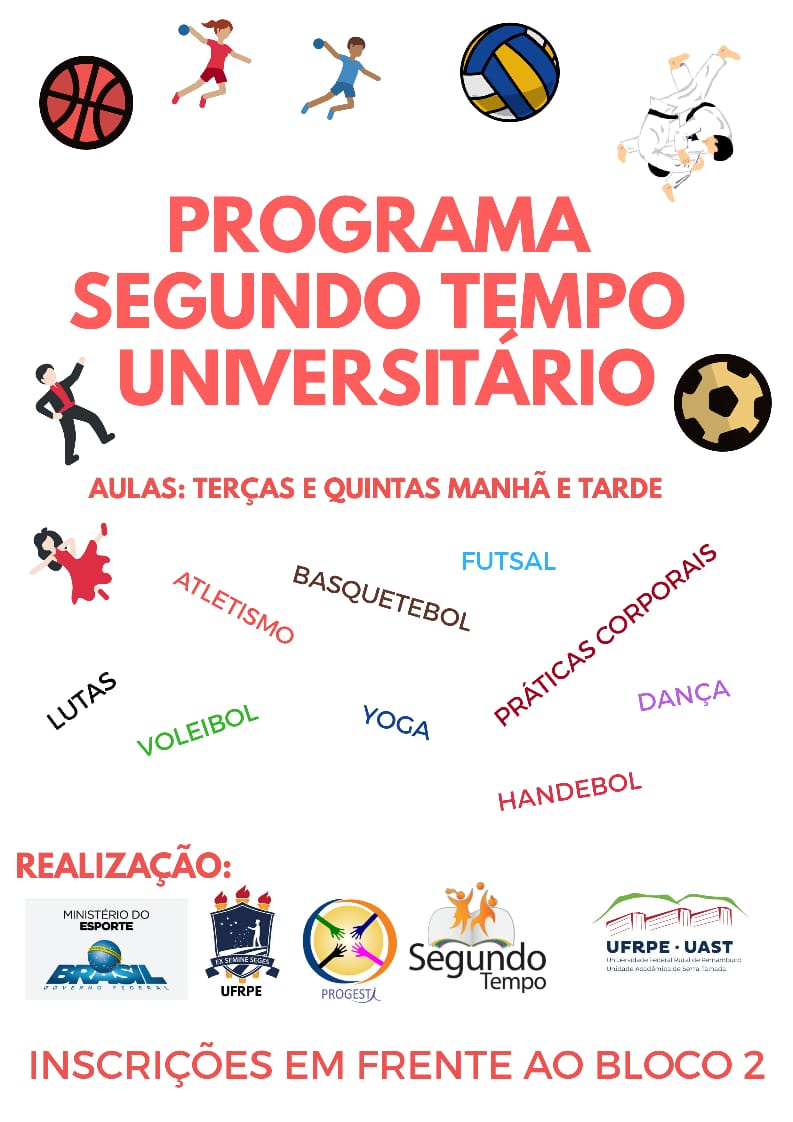 Cartaz com informações do programa segundo tempo em serra talhada