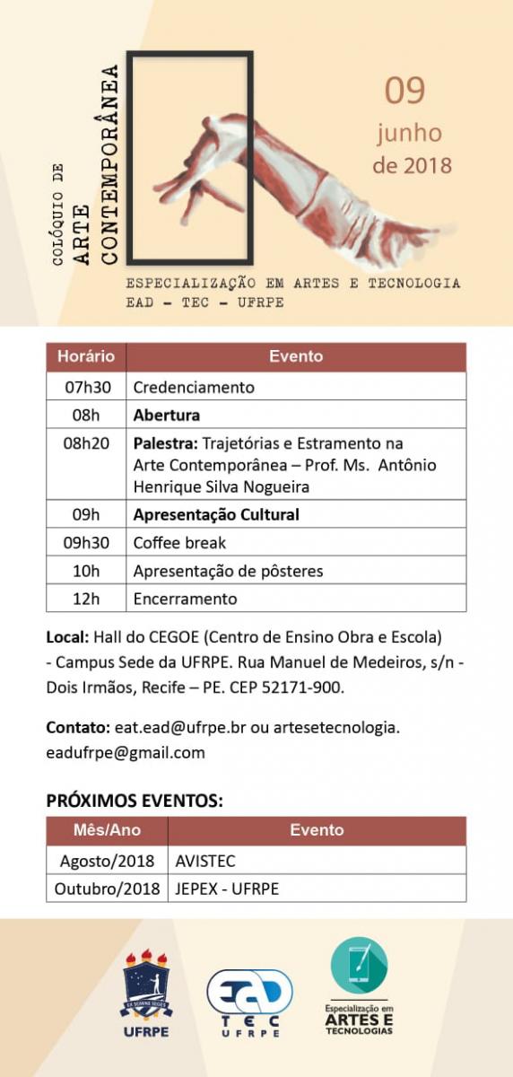 cartaz com a programação anteriormente descrita