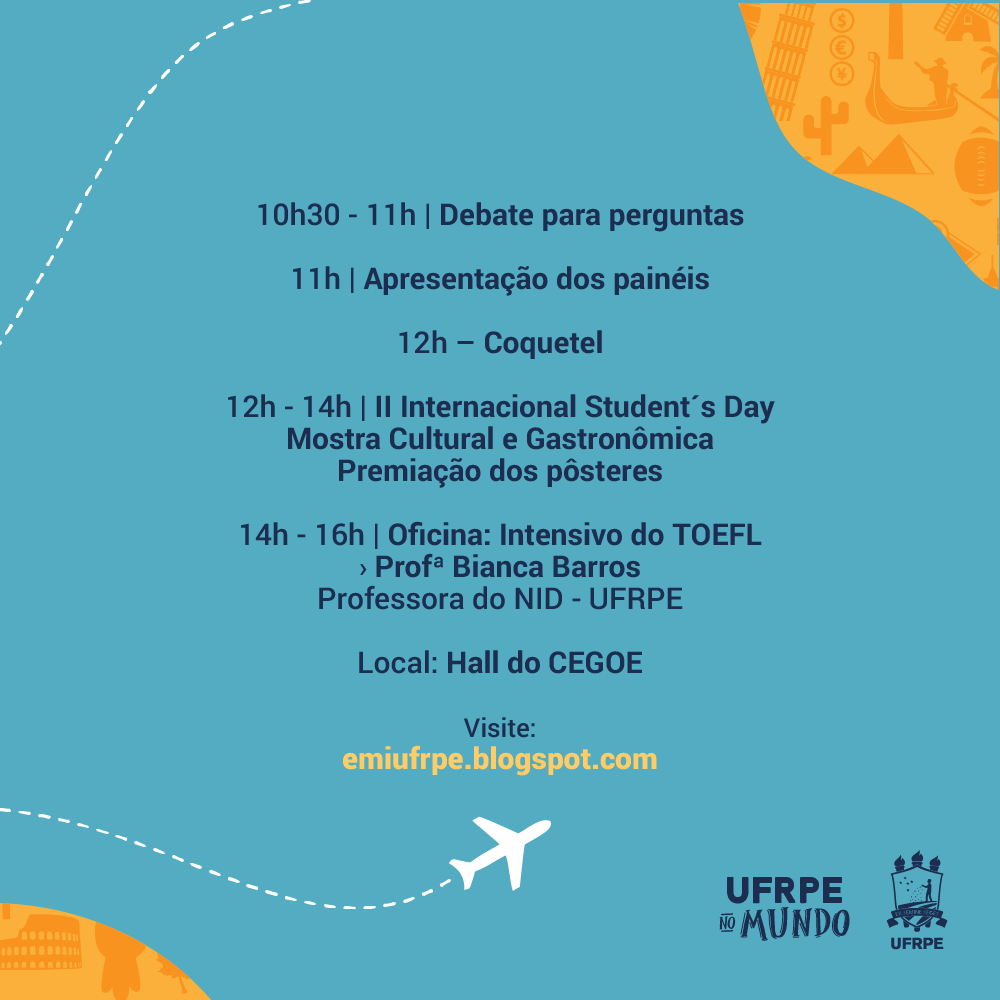 cartaz com programação da tarde