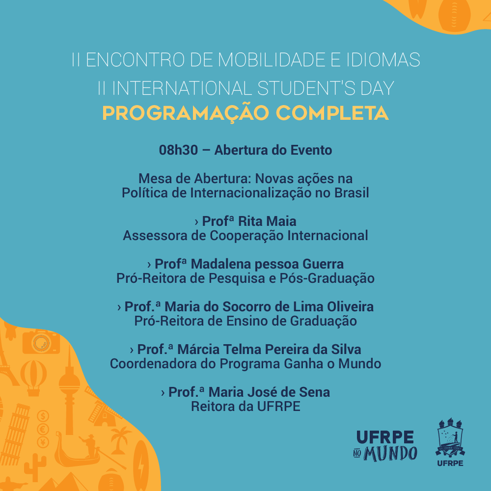 cartaz com programação da manhã