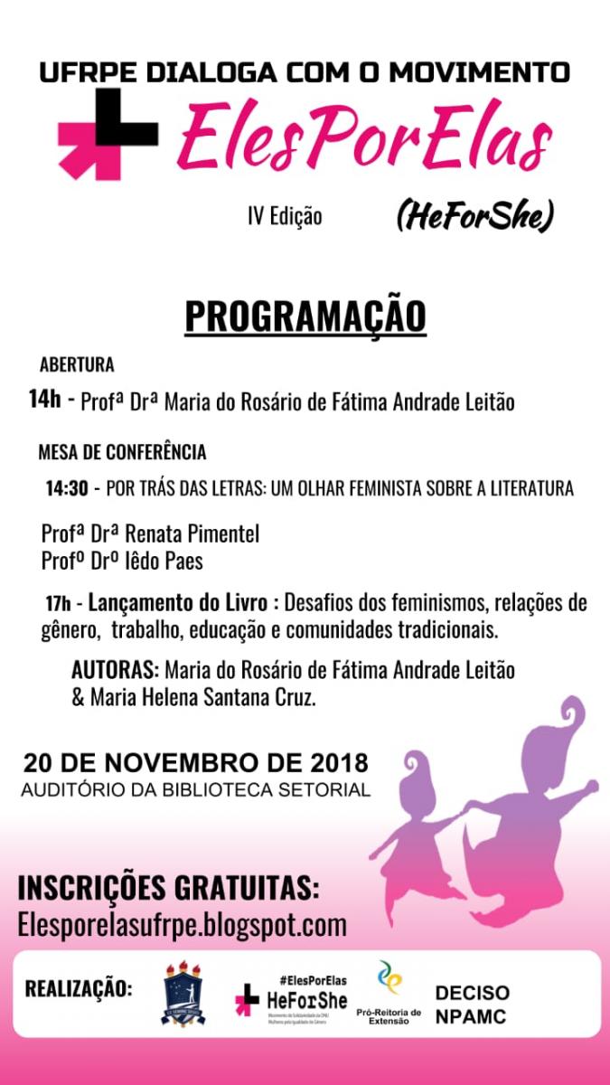 cartaz com programação do evento